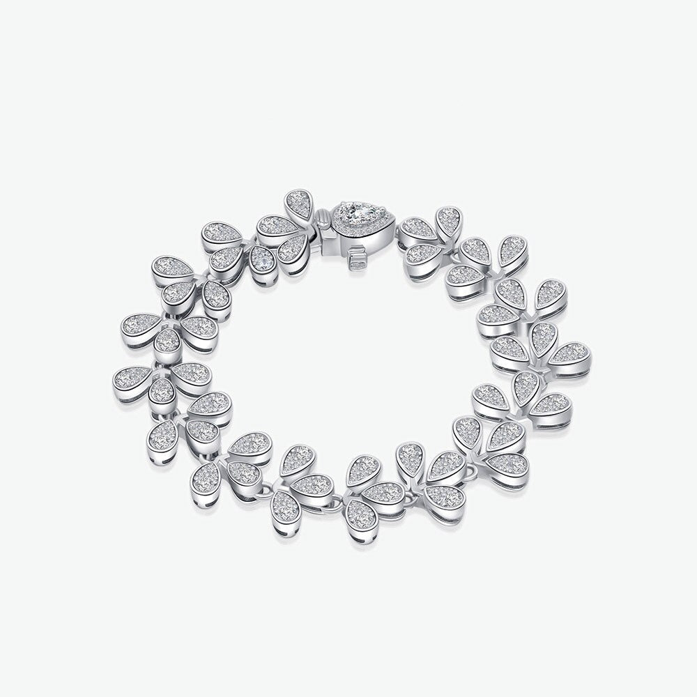 Bracelet de mariage glacé à fleurs B0553