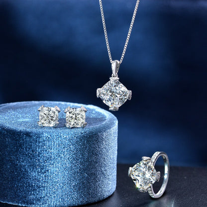 Bague de fiançailles solitaire carrée R1015