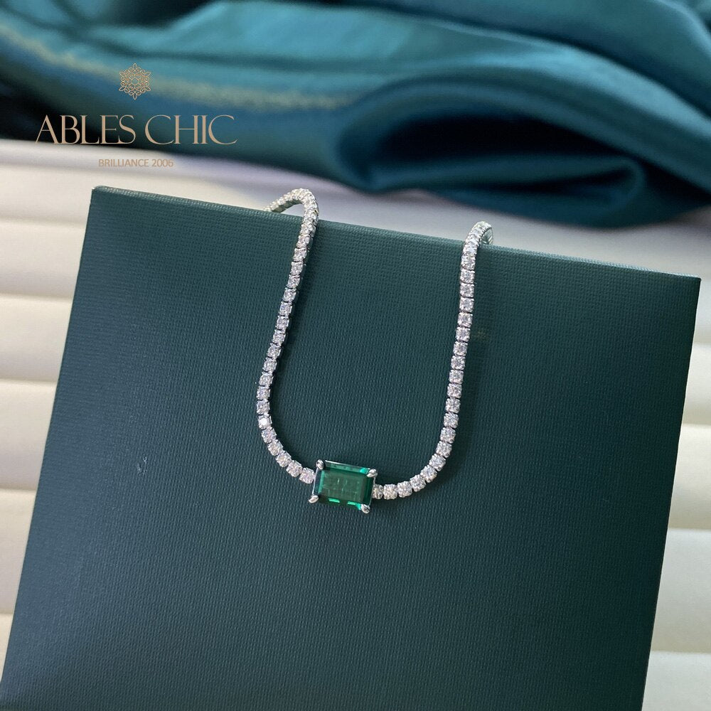 Bracelet Bling Solitaire Émeraude Lab B0826