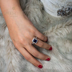 Bague de mariage émeraude de laboratoire R0303