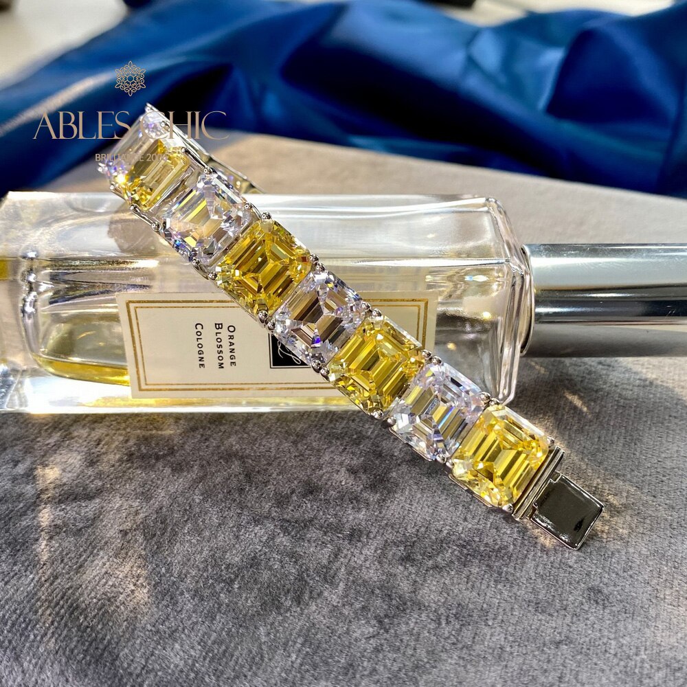 Bracelet de mariée citrine B0636