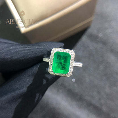 Bague de mariage émeraude de laboratoire R0303