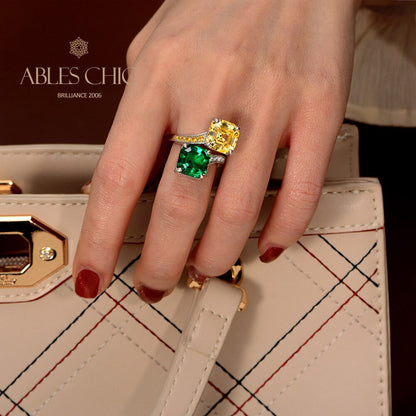 Bague ouverte pierres précieuses de Bohême R1449