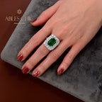 Bague florale émeraude R1160