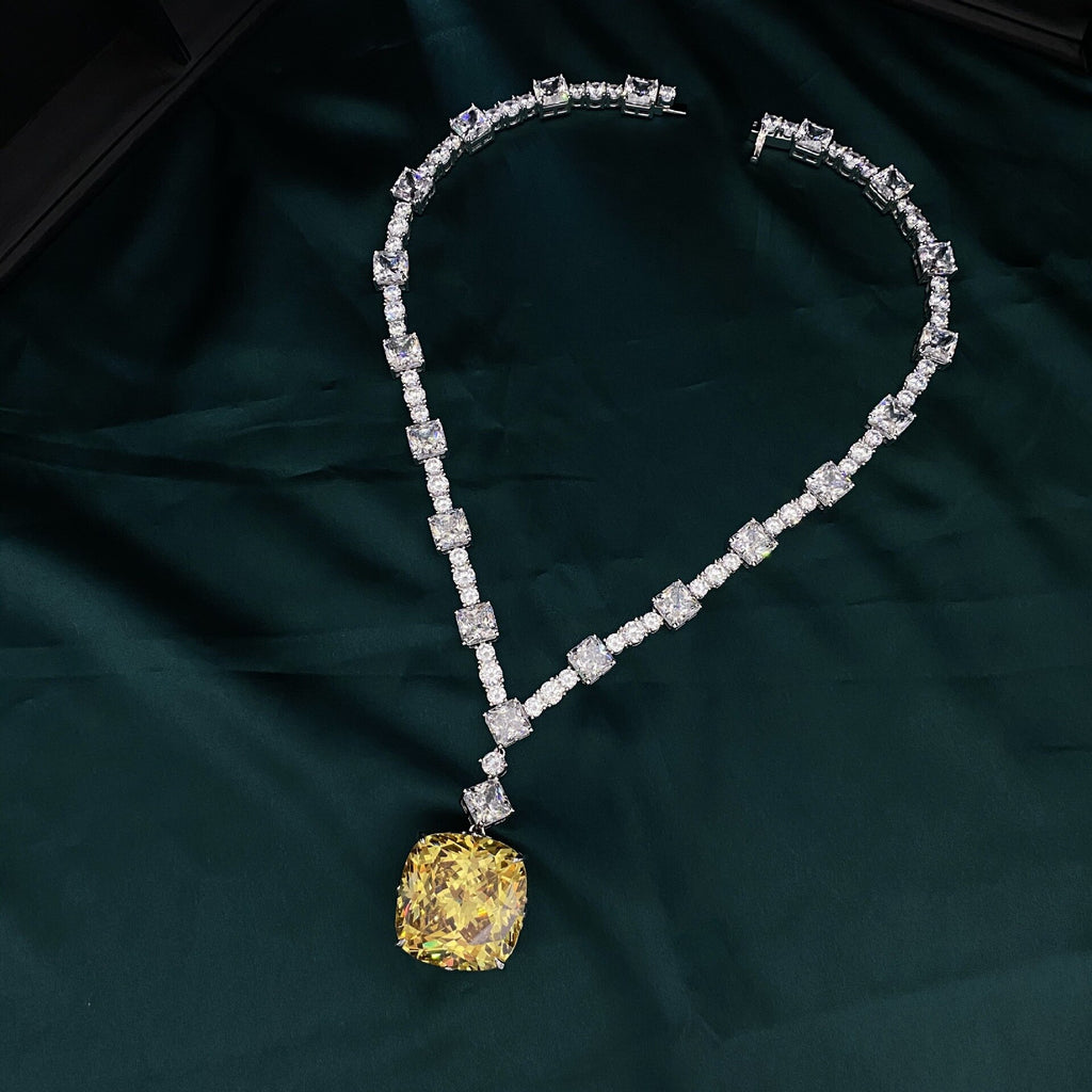 Collier de mariage gigantesque citrine B0481