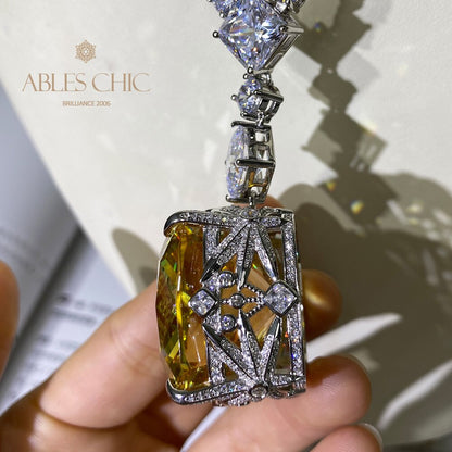 Collier de mariage gigantesque citrine B0481