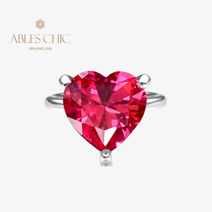 Bague de mariée solitaire coeur Kunzite R0308