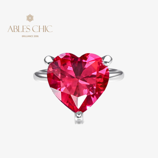 Bague de mariée solitaire coeur Kunzite R0308