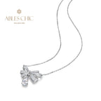 Collier papillon tourmaline pavé noeud papillon B0487