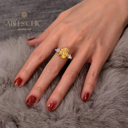 Bague cocktail citrine à haute teneur en carbone R0884