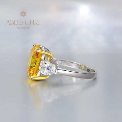 Bague cocktail citrine à haute teneur en carbone R0884