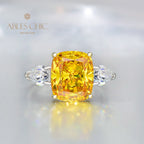 Bague cocktail citrine à haute teneur en carbone R0884