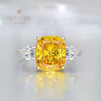 Bague cocktail citrine à haute teneur en carbone R0884
