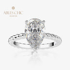 Bague de fiançailles solitaire avec pierres précieuses R0892