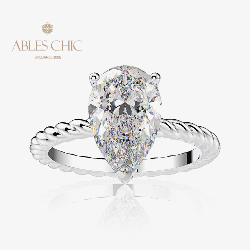 Bague de fiançailles solitaire avec pierres précieuses R0892