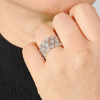 Floral Clusters Mesh Ring