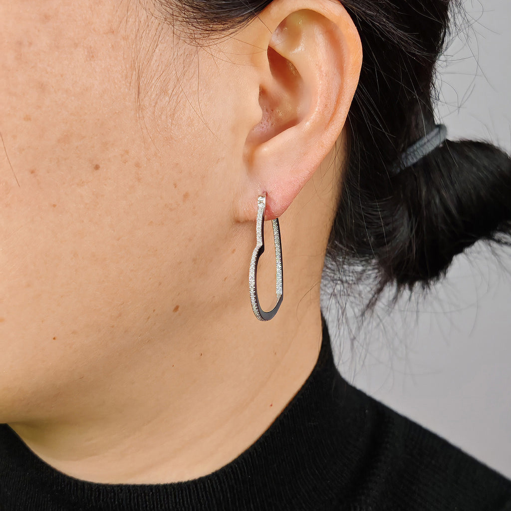 Inside-Out Heart Moissanite Hoops