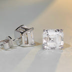 Boucles d'oreilles solitaire 3 carats Asscher 5a CZ