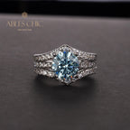 Ensemble d'anneaux empilables citrine R0317