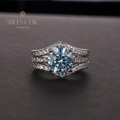 Ensemble d'anneaux empilables citrine R0317
