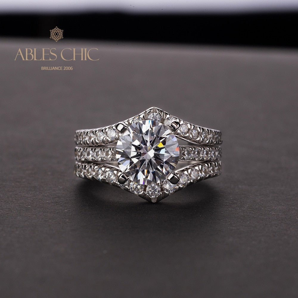 Ensemble d'anneaux empilables citrine R0317
