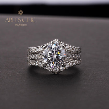 Ensemble d'anneaux empilables citrine R0317