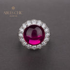 Bague Halo pavée de grenat R0321