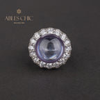Bague Halo pavée de grenat R0321