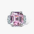 Bague de mariée rose Kunzite Asscher R1570