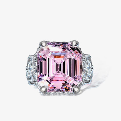 Bague de mariée rose Kunzite Asscher R1570
