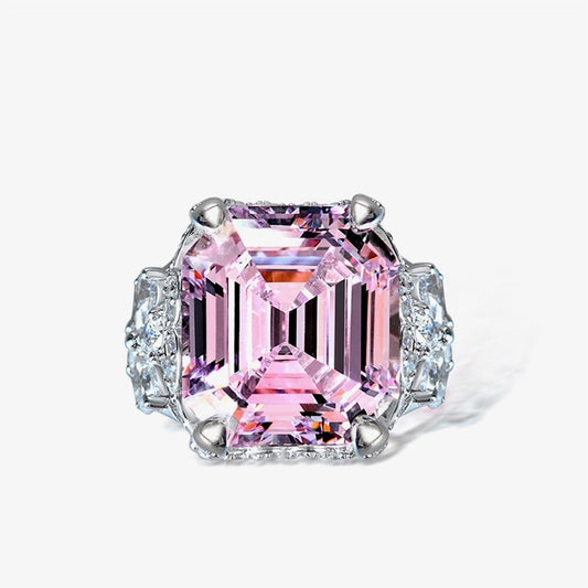 Bague de mariée rose Kunzite Asscher R1570