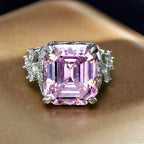 Bague de mariée rose Kunzite Asscher R1570
