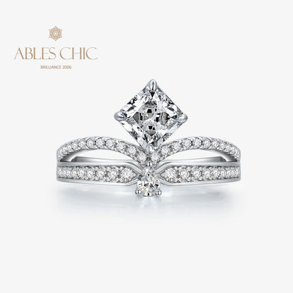 Bague de fiançailles couronne élégante R1524