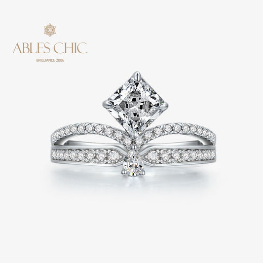 Bague de fiançailles couronne élégante R1524