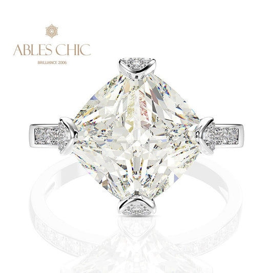 Bague de fiançailles solitaire carrée R1015