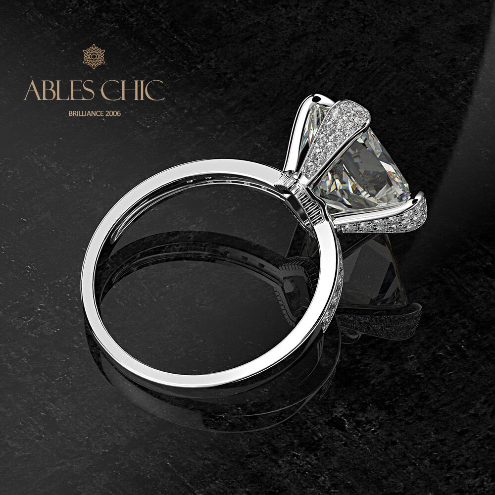 Bague de fiançailles solitaire carrée R1015
