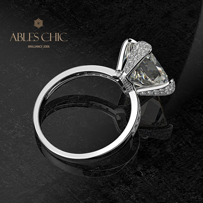 Bague de fiançailles solitaire carrée R1015