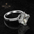 Bague de fiançailles solitaire carrée R1015