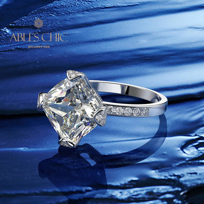 Bague de fiançailles solitaire carrée R1015