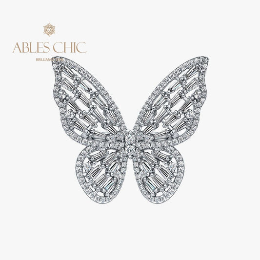Bague cocktail papillon pavée R1164