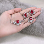 Bague en grappe florale rubis R1527