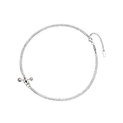 Collier chaîne gourmette à breloque haltère N1008