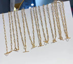 Collier barre en T à chaîne étirée moletée