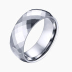 Bague de fiançailles à facettes en tungstène doré, bande scintillante 8 mm