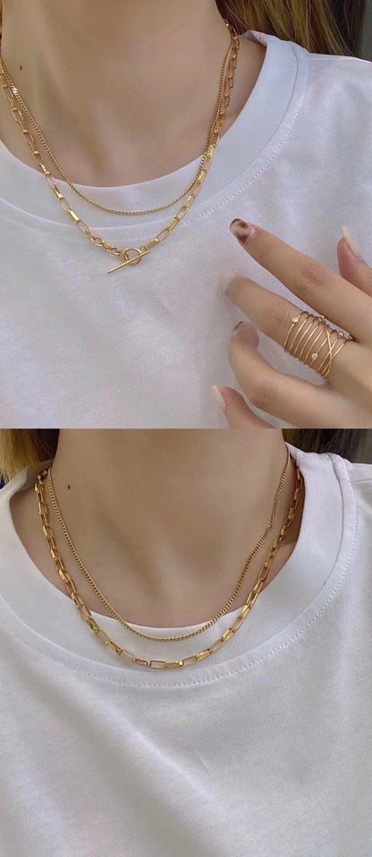 Collier à chaîne allongée épaisse