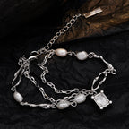 Bracelet chaînes en perles baroques B1047