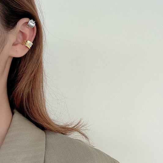 Boucles D'oreilles Clip Larges Pavées E1069 1 Pièce