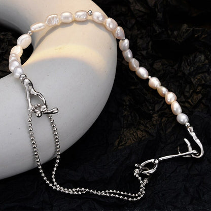 Collier irrégulier de perles baroques N1044