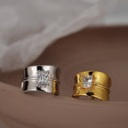 Boucles D'oreilles Clip Larges Pavées E1069 1 Pièce