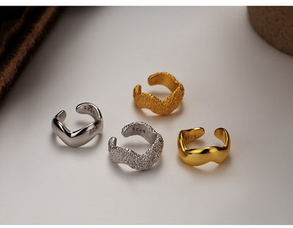 Boucles d'oreilles à bande ondulée épaisse E1059 1 pièce